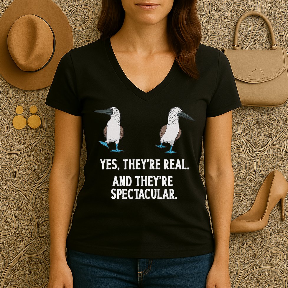 Blue Footed Booby Seabird Boobies Women's V-Neck T-Shirt