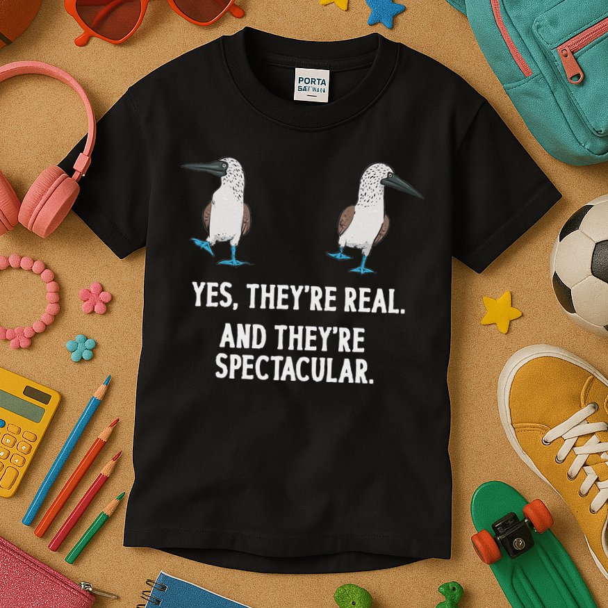 Blue Footed Booby Seabird Boobies Kids T-Shirt