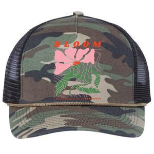 Bloom Flower Botanical Retro Rope Trucker Hat Cap