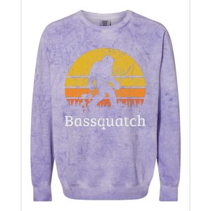 Bassquatch Funny Bass Fishing Sasquatch Bigfoot Colorblast Crewneck Sweatshirt