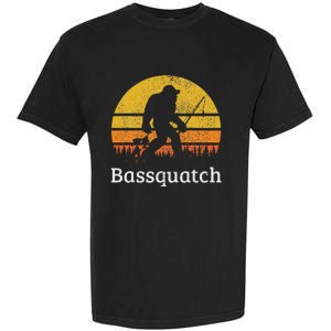 Bassquatch Funny Bass Fishing Sasquatch Bigfoot Garment-Dyed Heavyweight T-Shirt