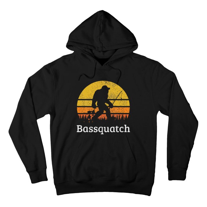 Bassquatch Funny Bass Fishing Sasquatch Bigfoot Hoodie