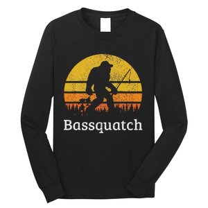 Bassquatch Funny Bass Fishing Sasquatch Bigfoot Long Sleeve Shirt