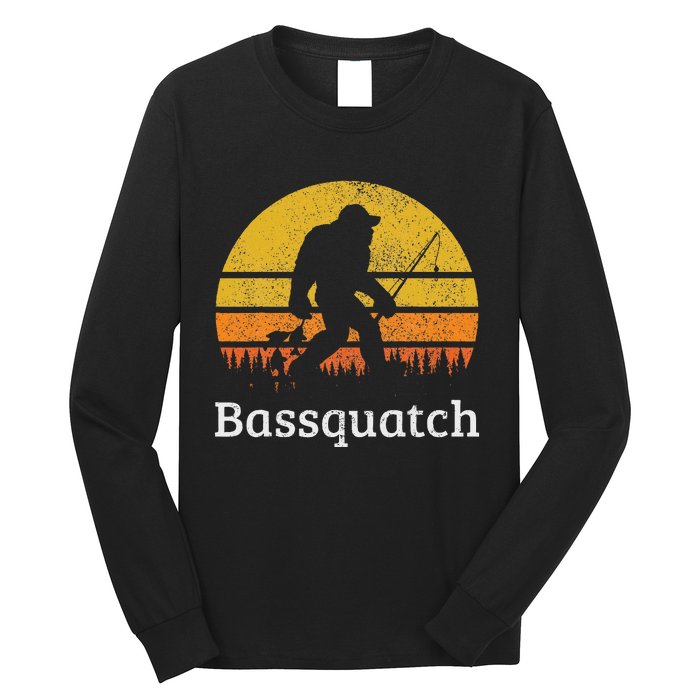 Bassquatch Funny Bass Fishing Sasquatch Bigfoot Long Sleeve Shirt