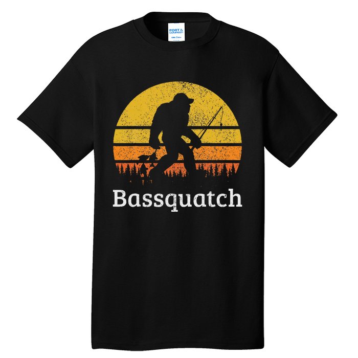 Bassquatch Funny Bass Fishing Sasquatch Bigfoot Tall T-Shirt