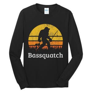 Bassquatch Funny Bass Fishing Sasquatch Bigfoot Tall Long Sleeve T-Shirt