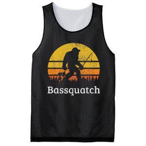 Bassquatch Funny Bass Fishing Sasquatch Bigfoot Mesh Reversible Basketball Jersey Tank