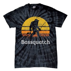 Bassquatch Funny Bass Fishing Sasquatch Bigfoot Tie-Dye T-Shirt