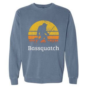 Bassquatch Funny Bass Fishing Sasquatch Bigfoot Garment-Dyed Sweatshirt