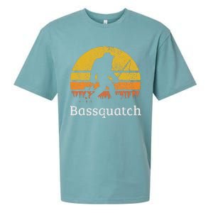 Bassquatch Funny Bass Fishing Sasquatch Bigfoot Sueded Cloud Jersey T-Shirt