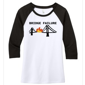 Bridge Failure Women's Tri-Blend 3/4-Sleeve Raglan Shirt