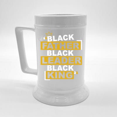 Black Father Black Leader Black King Funny Gift For Father's Day Great Gift Beer Stein