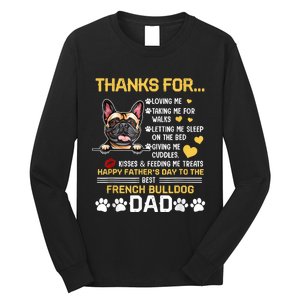 Best French Bulldog Dog Dad Lover Happy Fathers Day Long Sleeve Shirt