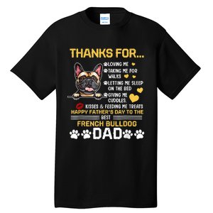 Best French Bulldog Dog Dad Lover Happy Fathers Day Tall T-Shirt