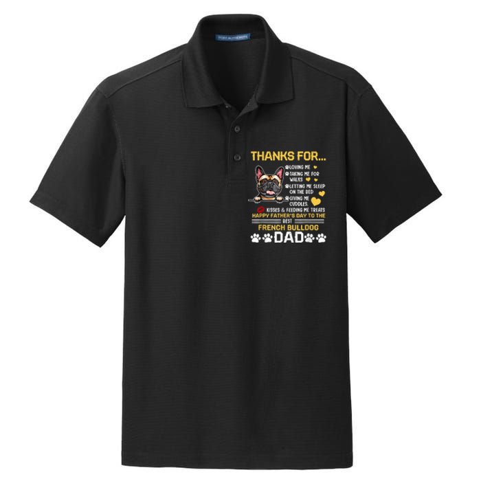 Best French Bulldog Dog Dad Lover Happy Fathers Day Dry Zone Grid Polo