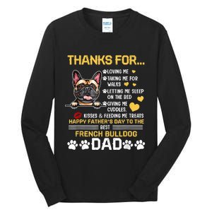 Best French Bulldog Dog Dad Lover Happy Fathers Day Tall Long Sleeve T-Shirt