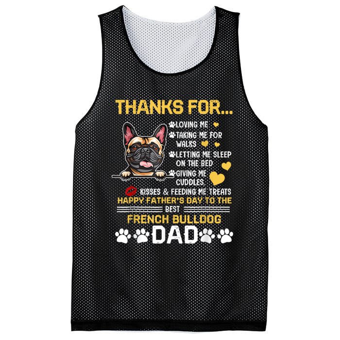 Best French Bulldog Dog Dad Lover Happy Fathers Day Mesh Reversible Basketball Jersey Tank