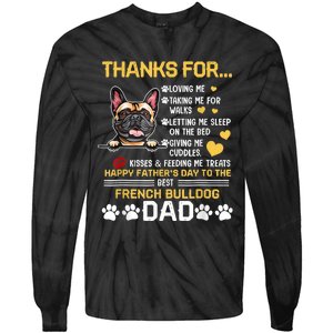 Best French Bulldog Dog Dad Lover Happy Fathers Day Tie-Dye Long Sleeve Shirt