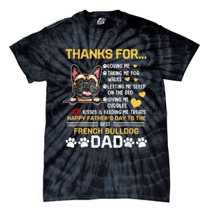 Best French Bulldog Dog Dad Lover Happy Fathers Day Tie-Dye T-Shirt