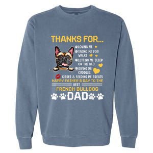 Best French Bulldog Dog Dad Lover Happy Fathers Day Garment-Dyed Sweatshirt