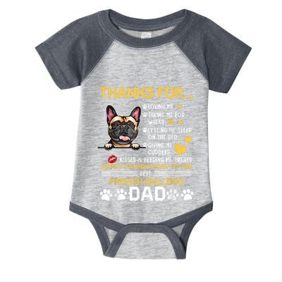 Best French Bulldog Dog Dad Lover Happy Fathers Day Infant Baby Jersey Bodysuit