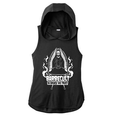 Barbecult Funny Barbeque Ladies PosiCharge Tri-Blend Wicking Draft Hoodie Tank