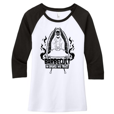 Barbecult Funny Barbeque Women's Tri-Blend 3/4-Sleeve Raglan Shirt