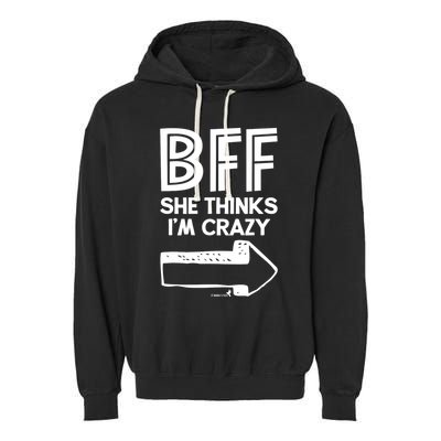 Best Friend Bff Part 1 Of 2 Funny Humorous Garment-Dyed Fleece Hoodie