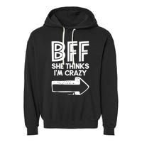 Best Friend Bff Part 1 Of 2 Funny Humorous Garment-Dyed Fleece Hoodie