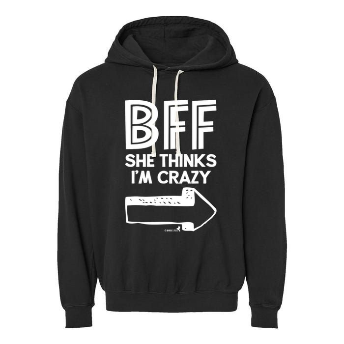 Best Friend Bff Part 1 Of 2 Funny Humorous Garment-Dyed Fleece Hoodie