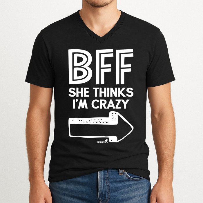 Best Friend Bff Part 1 Of 2 Funny Humorous V-Neck T-Shirt
