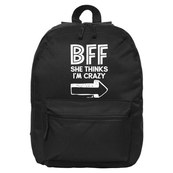 Best Friend Bff Part 1 Of 2 Funny Humorous 16 in Basic Backpack