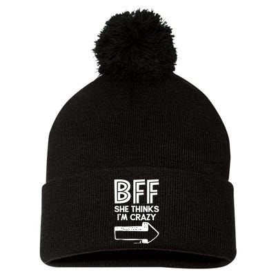 Best Friend Bff Part 1 Of 2 Funny Humorous Pom Pom 12in Knit Beanie