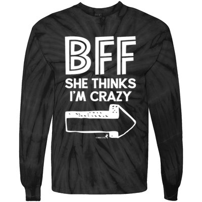 Best Friend Bff Part 1 Of 2 Funny Humorous Tie-Dye Long Sleeve Shirt