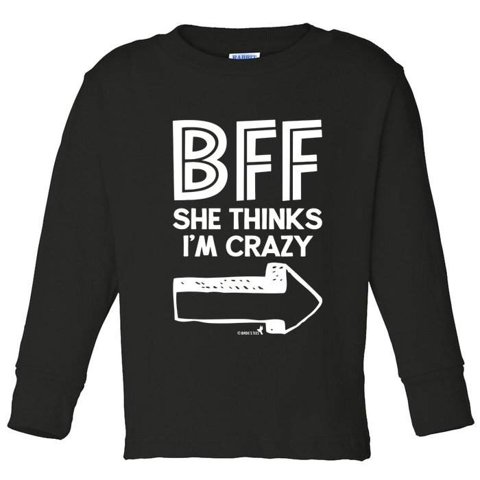 Best Friend Bff Part 1 Of 2 Funny Humorous Toddler Long Sleeve Shirt