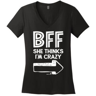 Best Friend Bff Part 1 Of 2 Funny Humorous Women's V-Neck T-Shirt