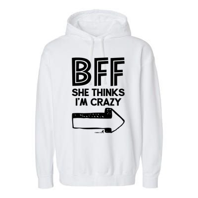 Best Friend Bff Part 1 Of 2 Funny Humorous Garment-Dyed Fleece Hoodie