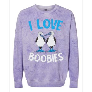 Blue Footed Booby I Love Boobies Blue Footed Booby Lover Colorblast Crewneck Sweatshirt