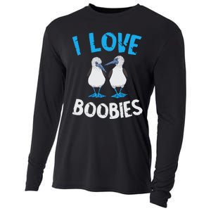 Blue Footed Booby I Love Boobies Blue Footed Booby Lover Cooling Performance Long Sleeve Crew