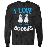 Blue Footed Booby I Love Boobies Blue Footed Booby Lover Tie-Dye Long Sleeve Shirt