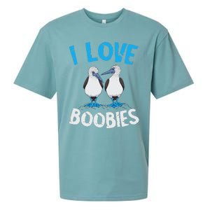 Blue Footed Booby I Love Boobies Blue Footed Booby Lover Sueded Cloud Jersey T-Shirt