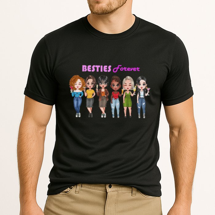 Besties Forever Bff Best Friends Drinking Buddies Cooling Performance Crew T-Shirt