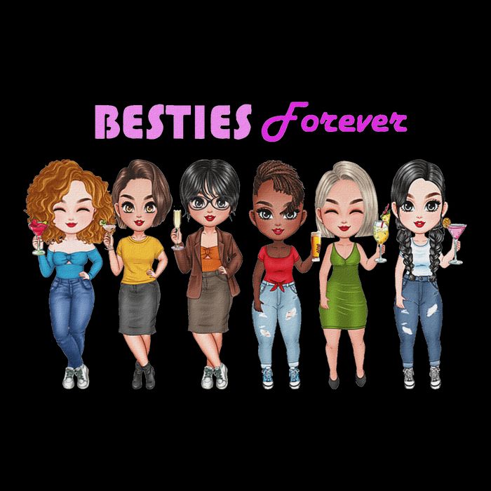 Besties Forever Bff Best Friends Drinking Buddies Cooling Performance Crew T-Shirt