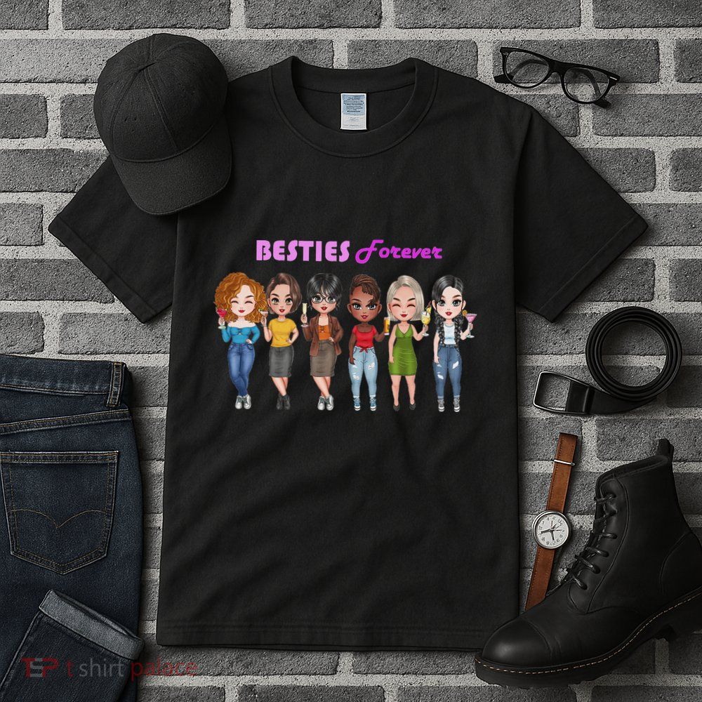 Besties Forever Bff Best Friends Drinking Buddies Tall T-Shirt