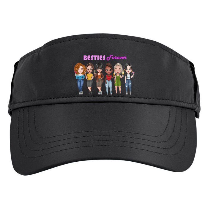 Besties Forever Bff Best Friends Drinking Buddies Adult Drive Performance Visor