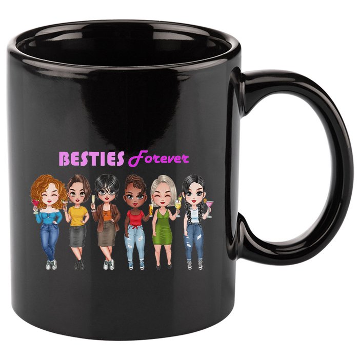 Besties Forever Bff Best Friends Drinking Buddies 11oz C Handle Ceramic Mug