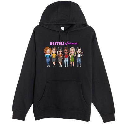Besties Forever Bff Best Friends Drinking Buddies Premium Pullover Hoodie