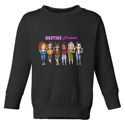 Besties Forever Bff Best Friends Drinking Buddies Toddler Sweatshirt