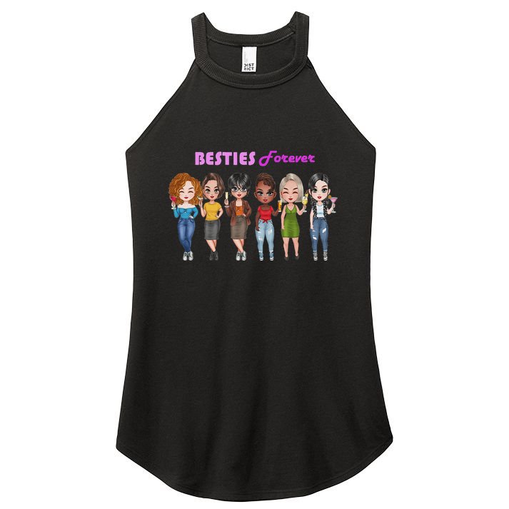 Besties Forever Bff Best Friends Drinking Buddies Women's Perfect Tri Rocker Tank