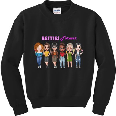 Besties Forever Bff Best Friends Drinking Buddies Kids Sweatshirt